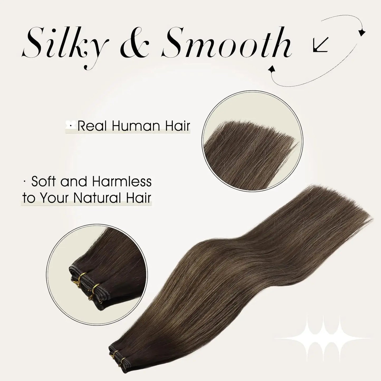 Full Shine Weft Hair Extensions  for Women Hairstyle