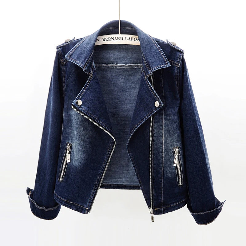 Slim Stretch Suit Collar Jeans Jacket