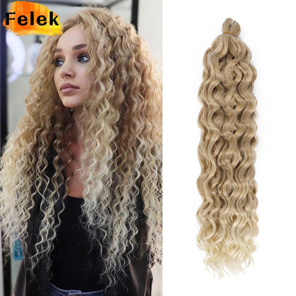 24 inch Wave Extensions Synthetic Ombre Curly Women Hairstyle