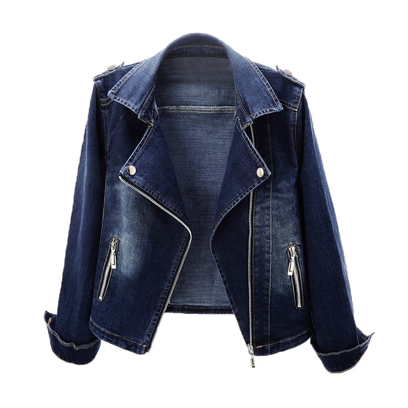 Slim Stretch Suit Collar Jeans Jacket