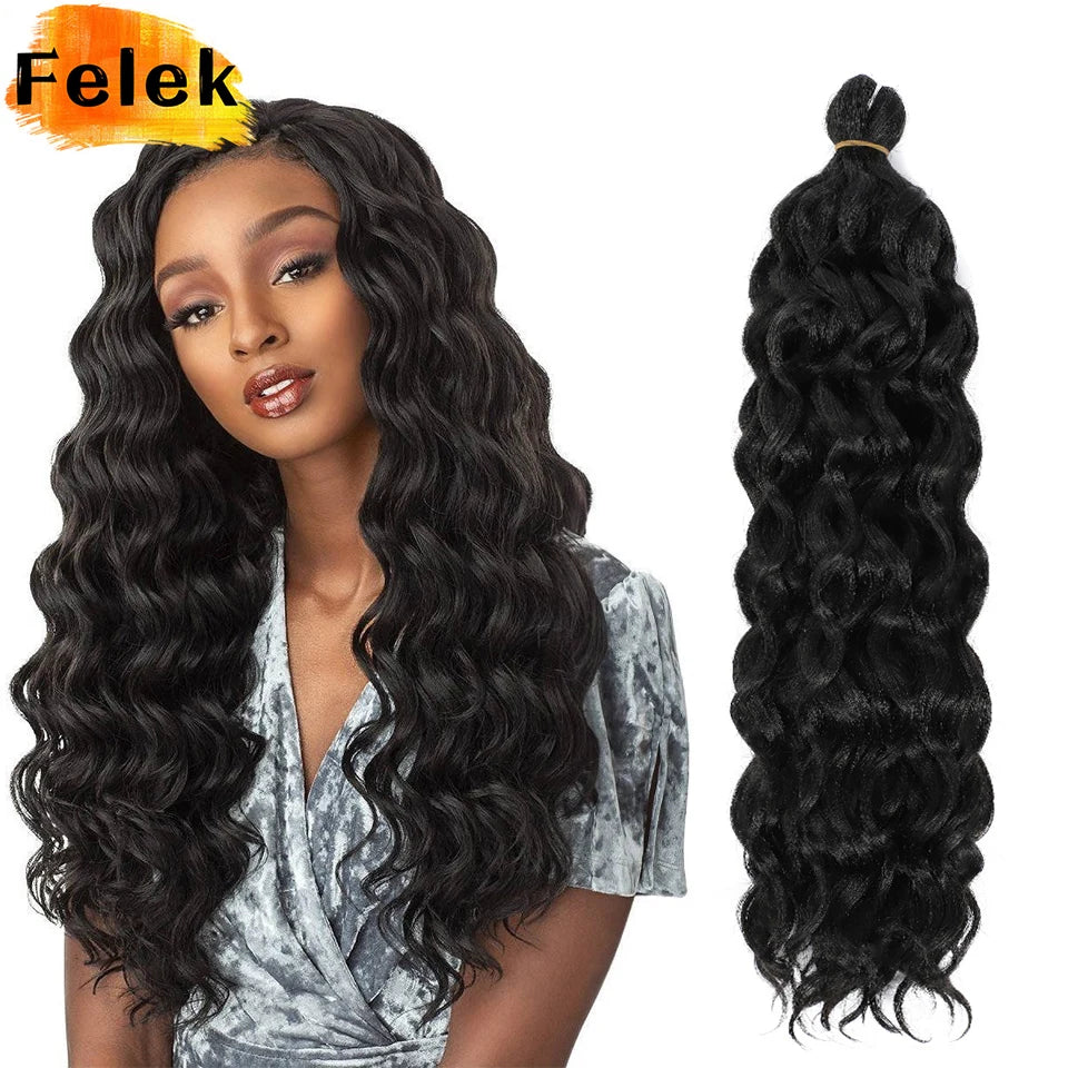 24 inch Wave Extensions Synthetic Ombre Curly Women Hairstyle