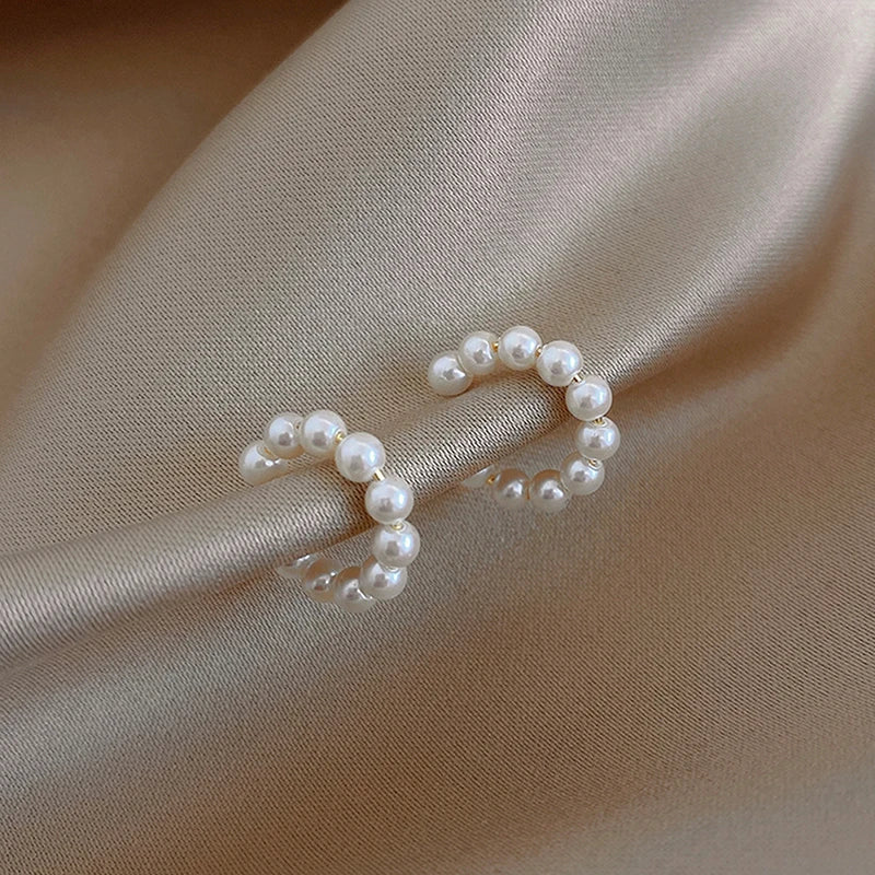 Pearl Ear Cuff Clip Non-Piercing Bone C-shaped Earrings