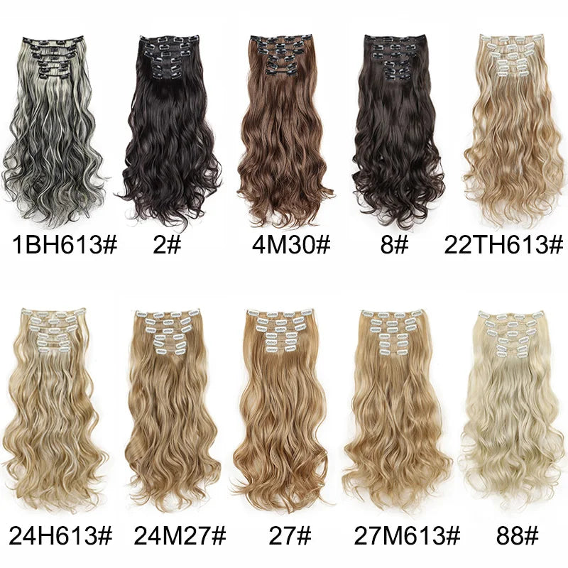 Synthetic Long Wave Curly Hair & Clip On Hair Extension for Women Hairstyle