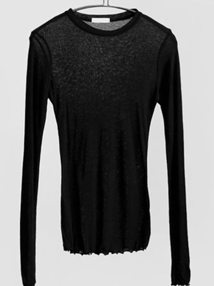 Cotton Casual Tops Long Sleeve Women T-shirt