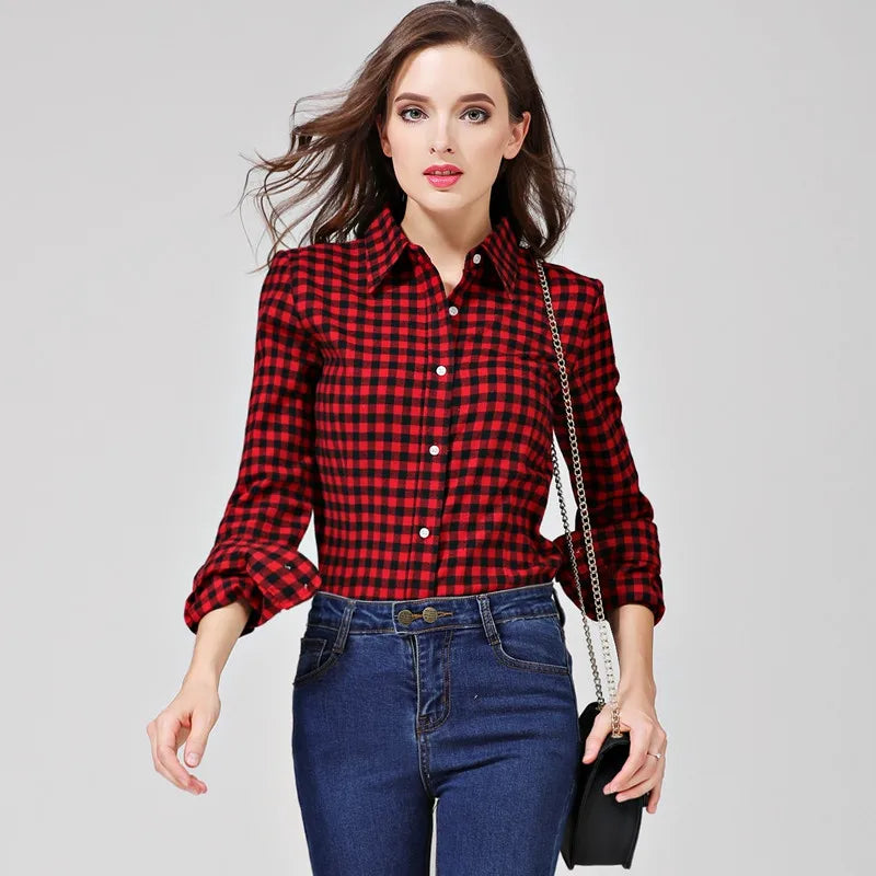 College Style Long Sleeve Flannel Bottom Shirt