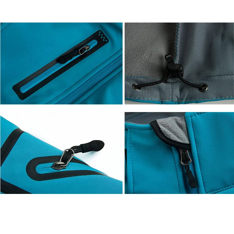 Hiking Running Camping Thermal Fleece With Hood Travel Jacket