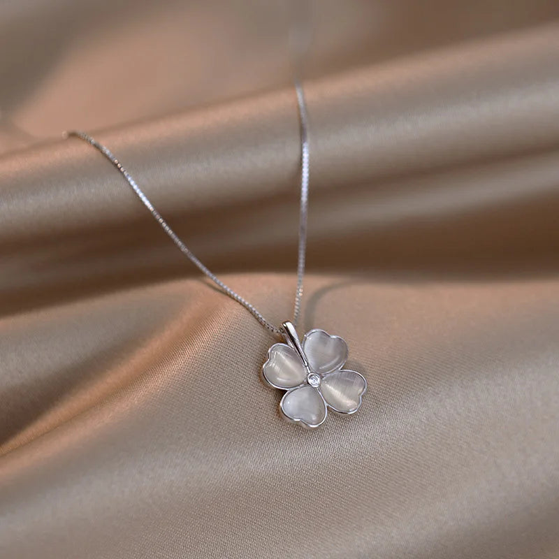 Enamel Clover Pendant Necklace