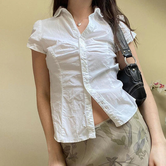 Summer White Sleeve Women Bottom Shirt