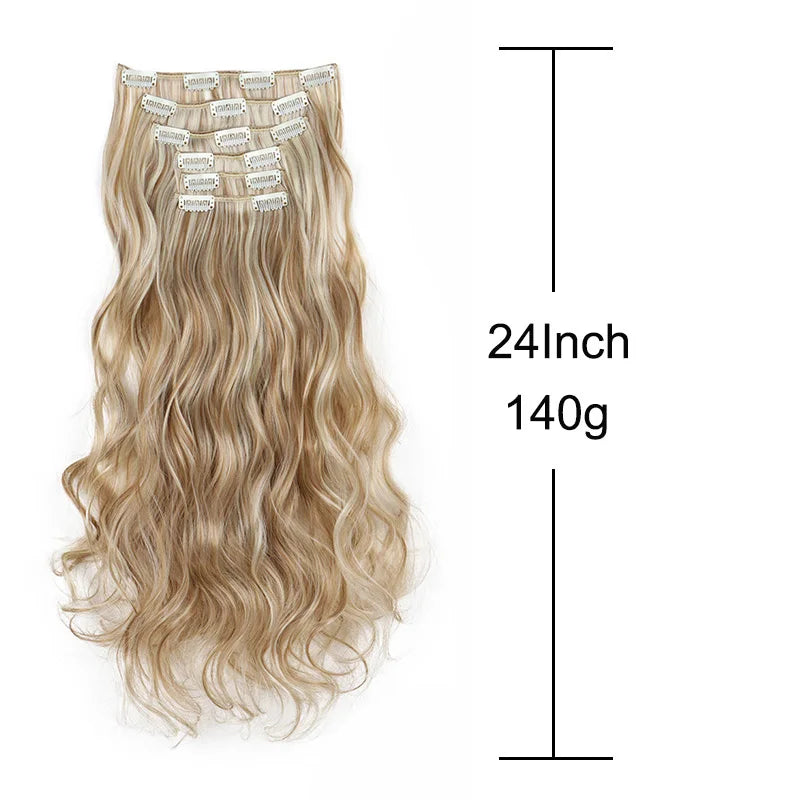 Synthetic Long Wave Curly Hair & Clip On Hair Extension for Women Hairstyle