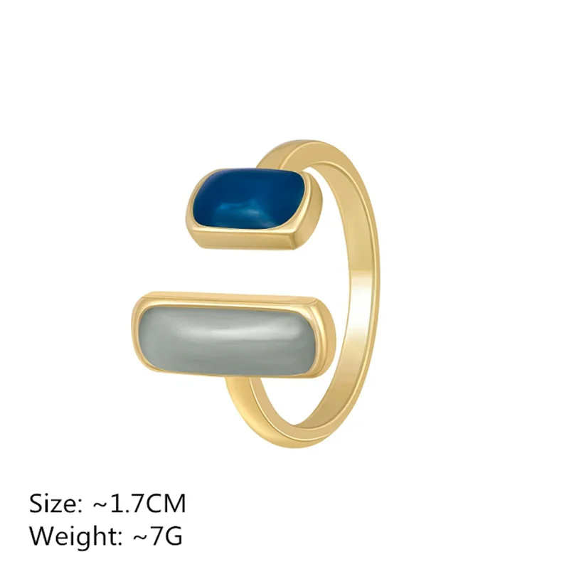 Adjustable Drip Glaze Fashion Retro Geometric Rings