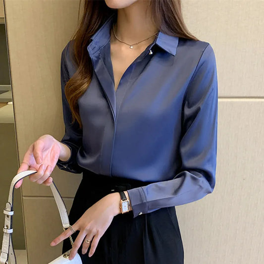 Satin Long Sleeve Bottom Shirt