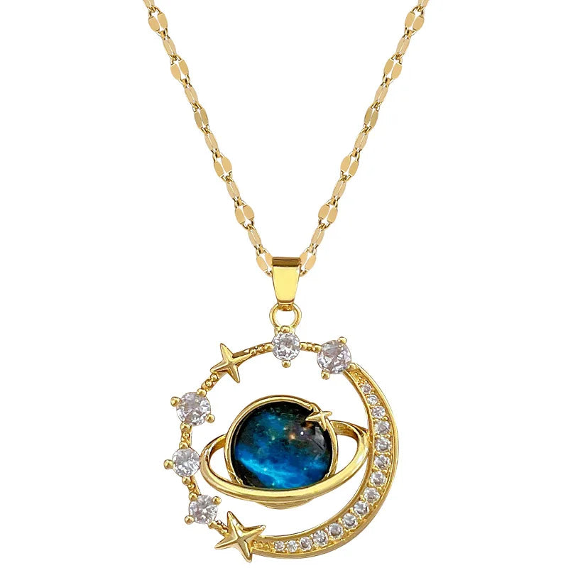 Exquisite Starry Sky Planet Light Temperament Gorgeous Necklace