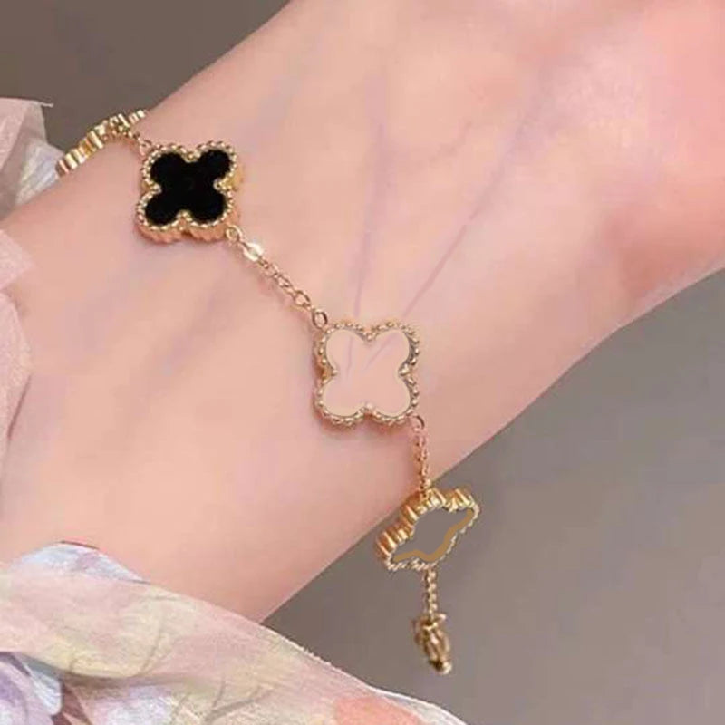 Gold Bracelet Reversible Cinquefoil Flower