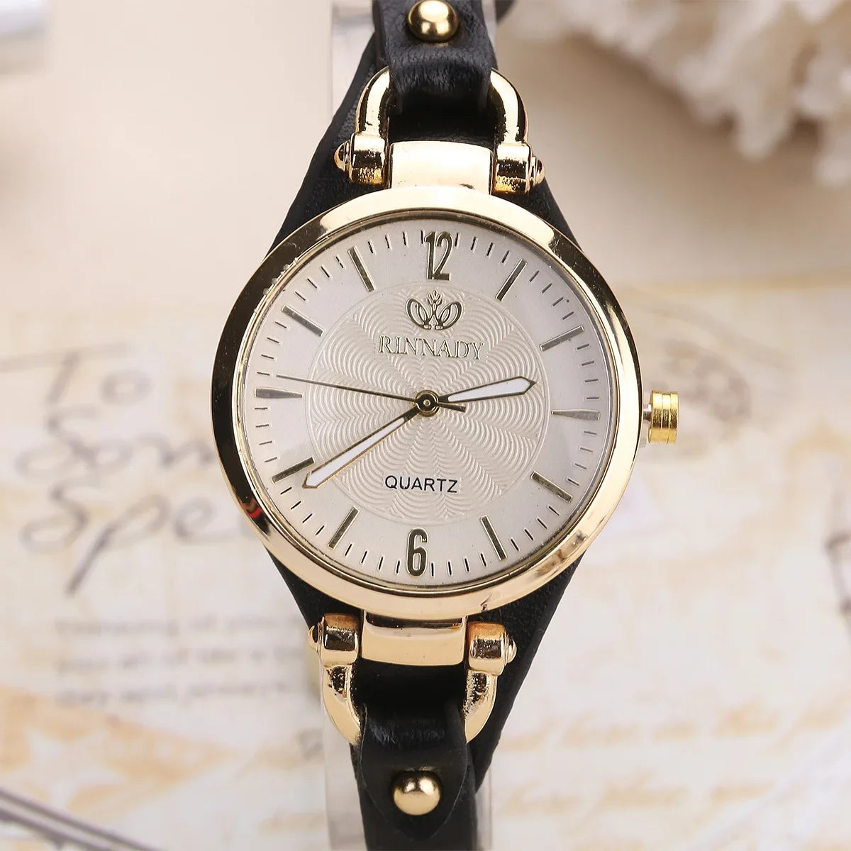 PU Leather Thin Strap Watch