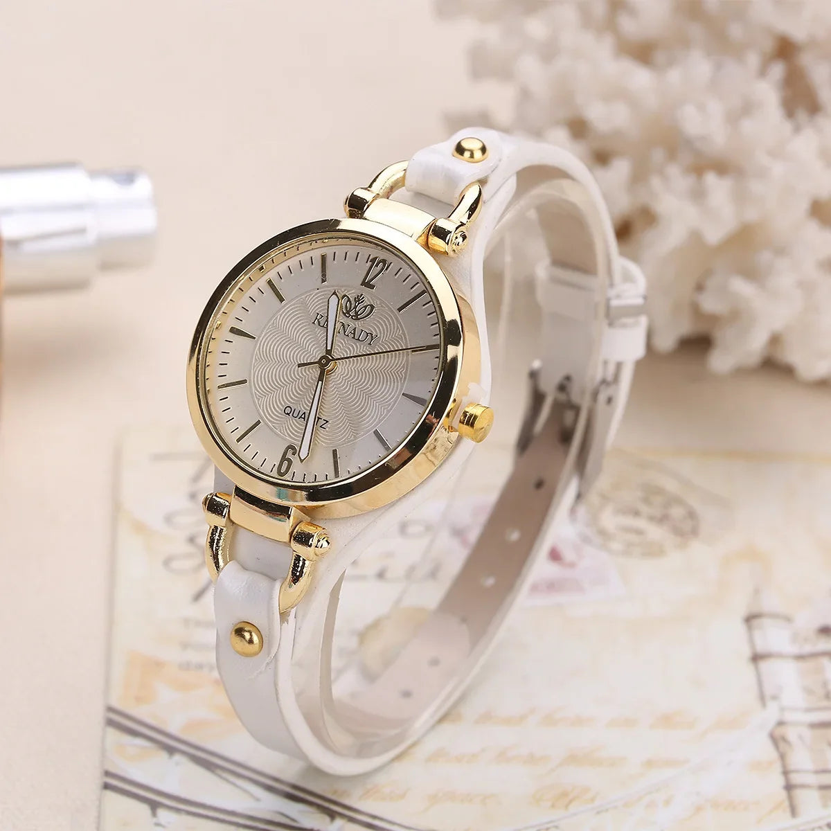 PU Leather Thin Strap Watch