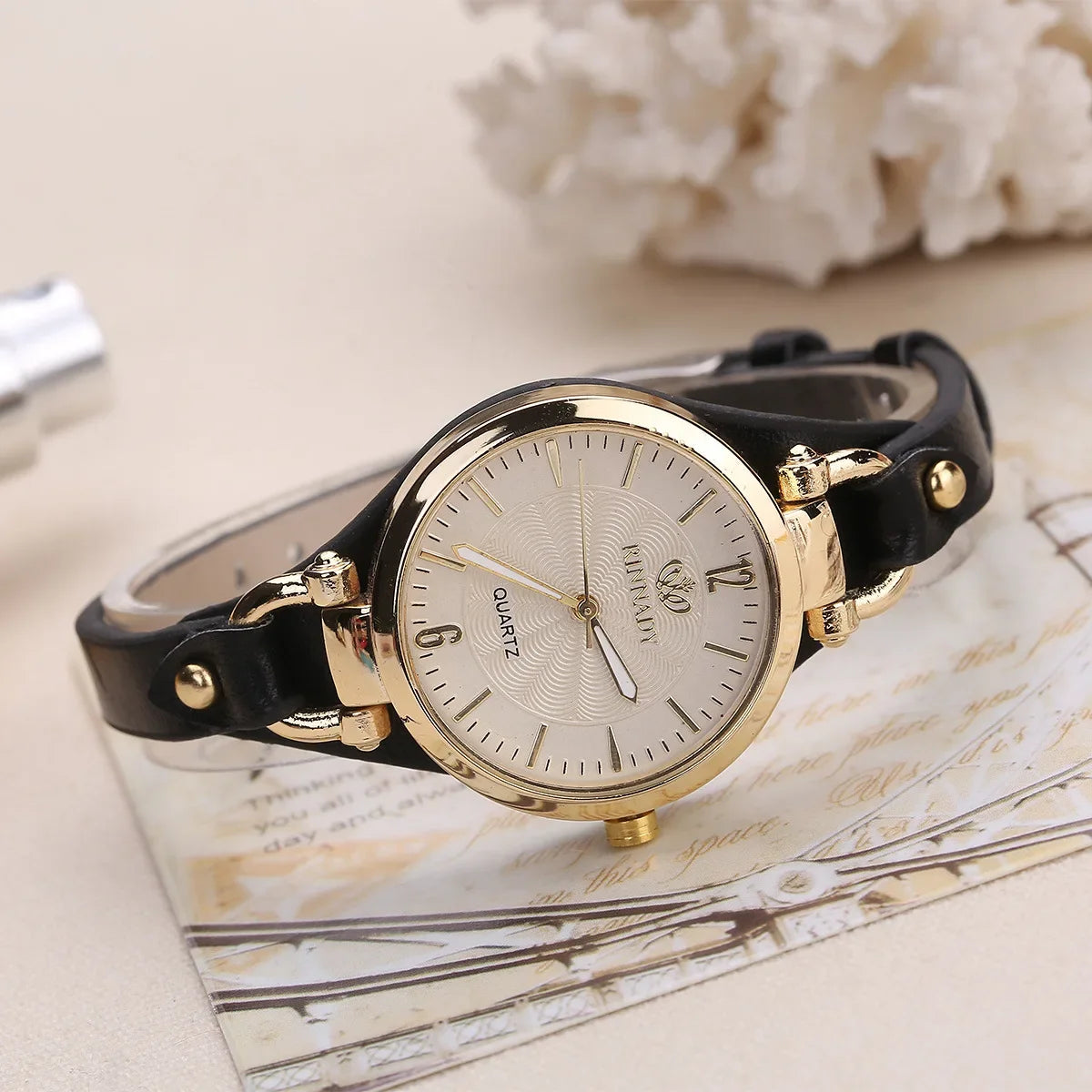 PU Leather Thin Strap Watch