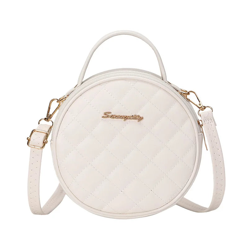 Fashion small round embroidery thread shoulder women's Bags