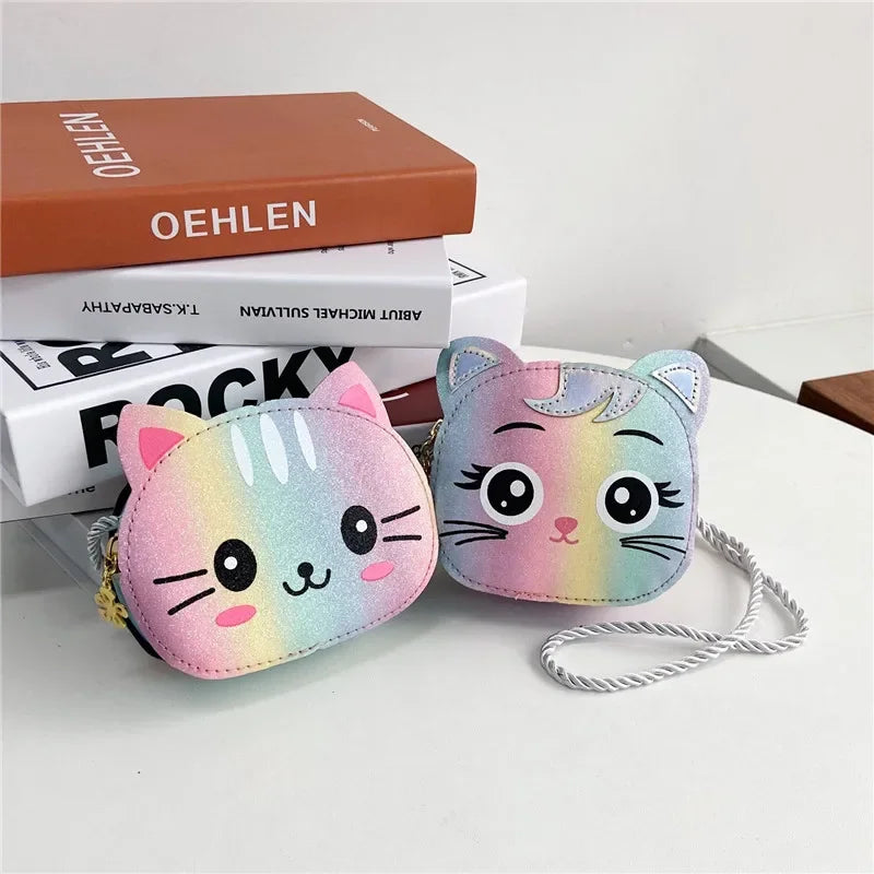 Crossbody Cartoon Baby Mini Cute Cat Shoulder Zipper Wallet Kids Small Coin Bags