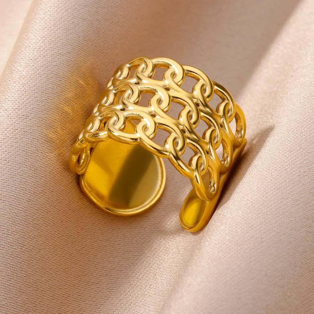 Open Gothic Geometric Ring