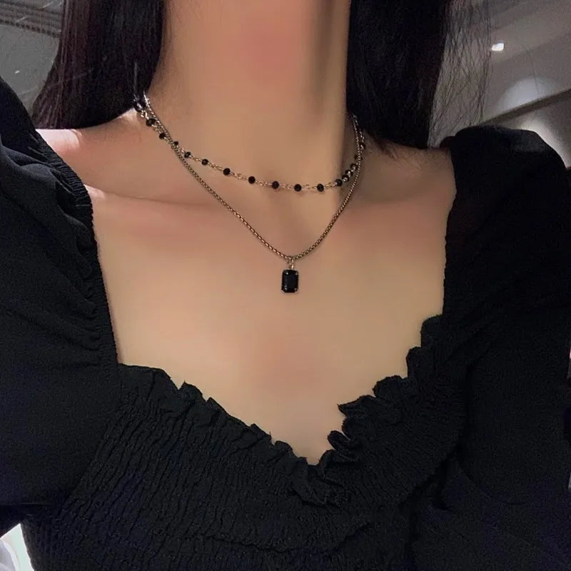 Choker Double Layer Beads Necklace